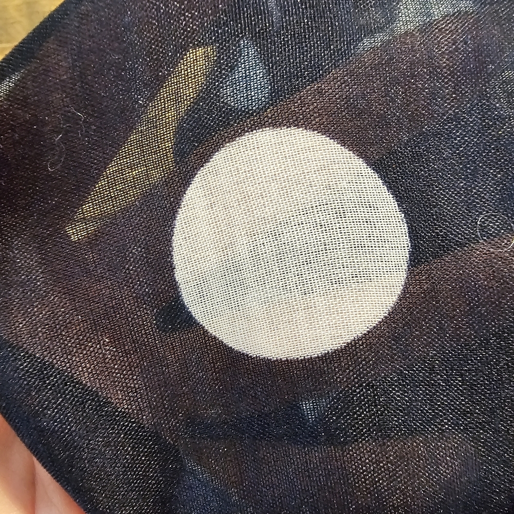 Navy/white semi-sheer polka dot & striped infinity scarf/cover-up - Picture 5 of 8